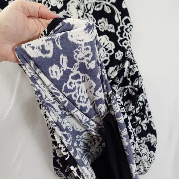 Lauren Ralph Lauren Dress Women’s Size 10 Ruched Navy White Floral Formal Spring - Picture 9 of 16